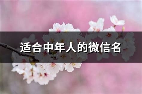 中年人微信名|适合中年人人的微信名(共419个)